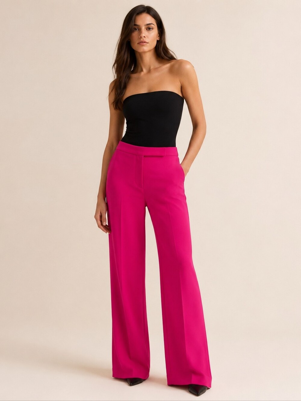 Alexander McQueen Orchid Pink Wide Leg Tailored Trousers Pants NWT Size 40